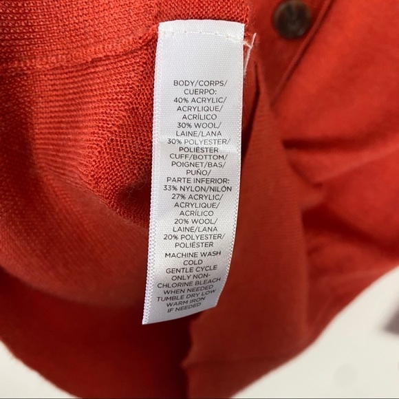 LOFT Cardigan Buttons Orange Size M - Picture 5 of 8